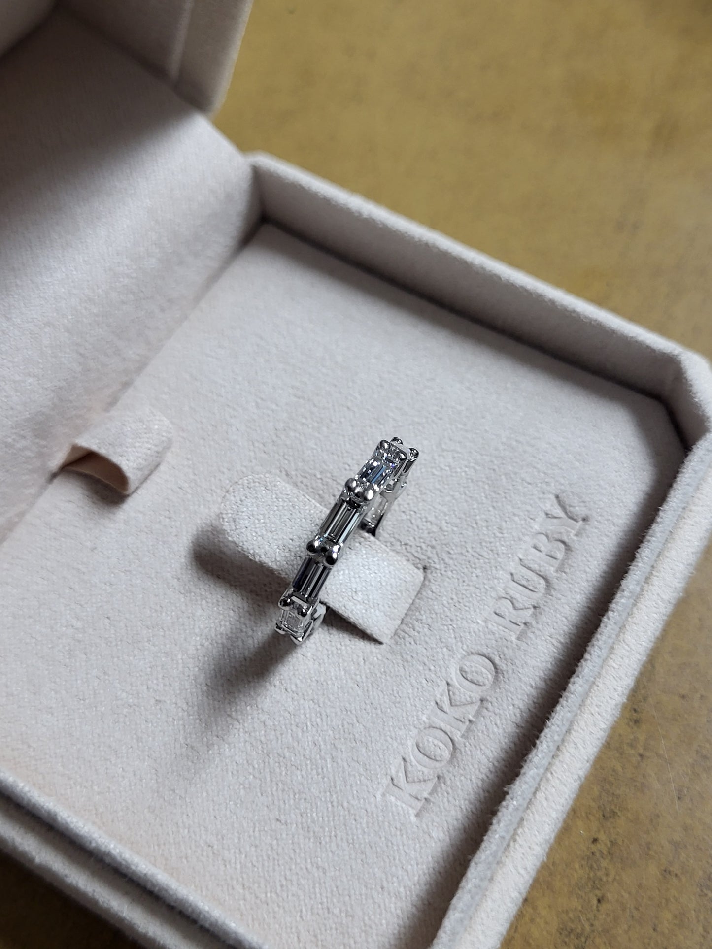 Asscher Cut Solitaire Platinum Ring&Straight Band Eternity Ring/ 애셔컷 솔리테어&스트레이트백 이터리티