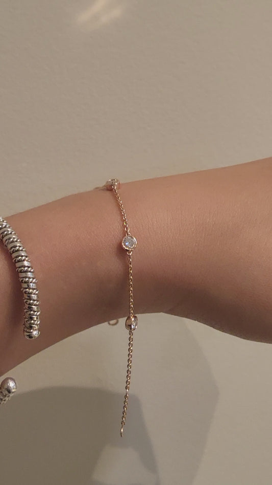 Rose gold bezel bracelet