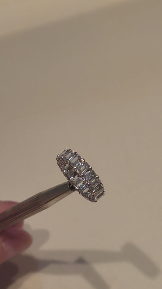 Emerald cut eternity ring
