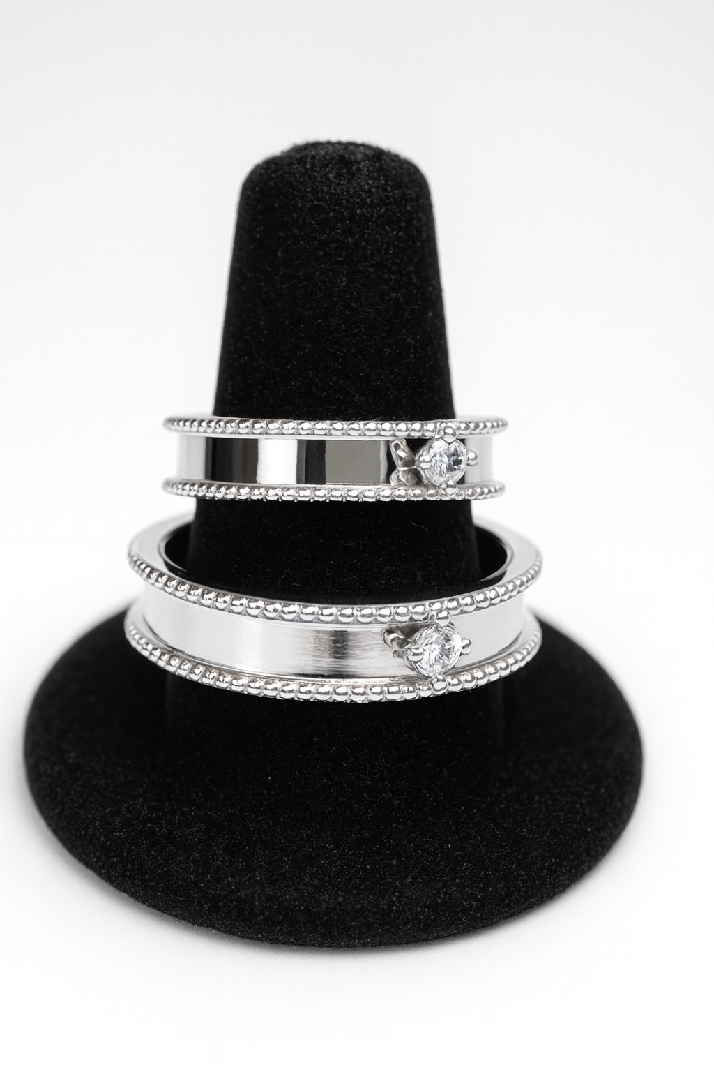 Mini Diamond Wedding bands (2 rings)