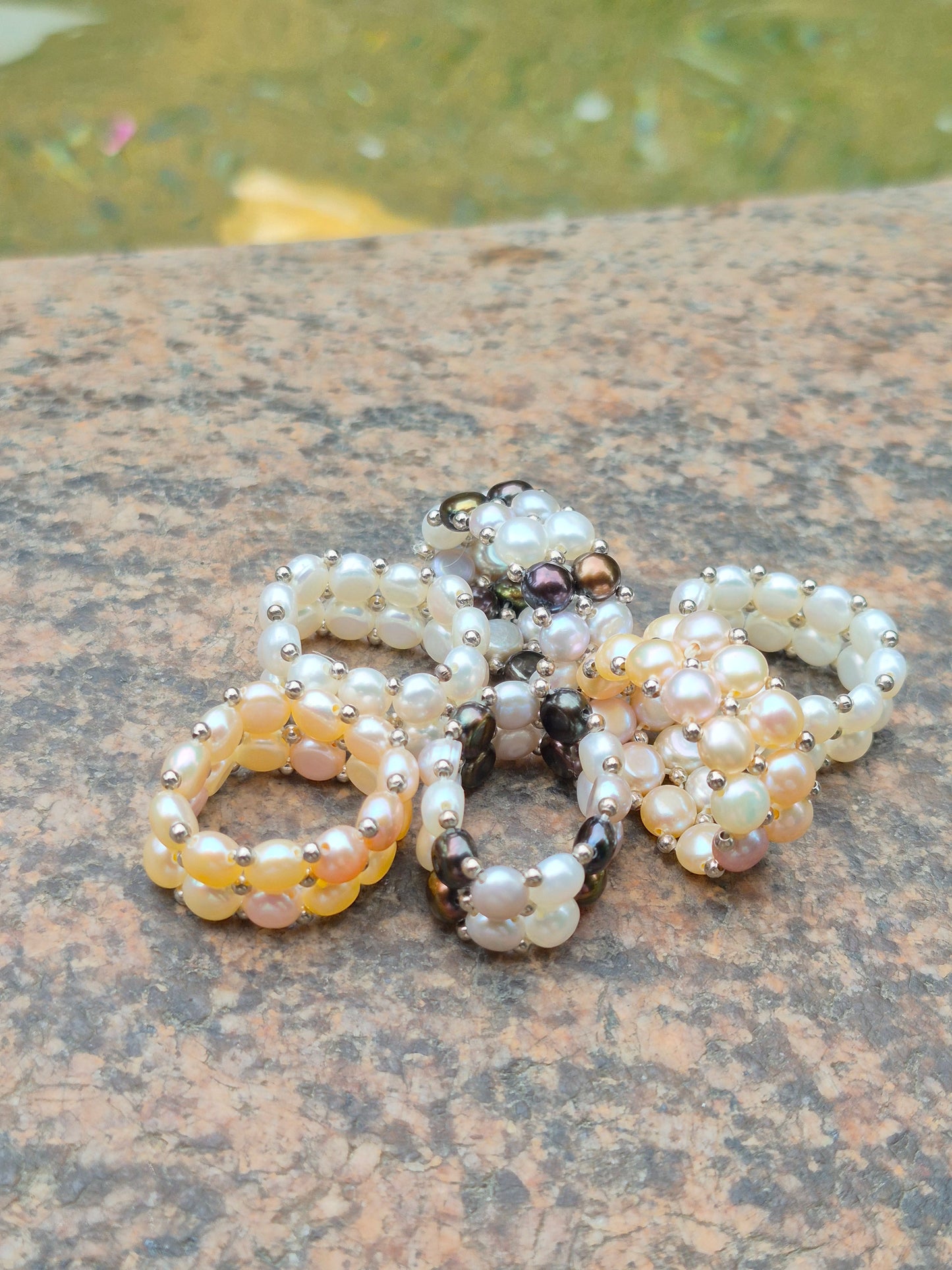 Natural pearl ring