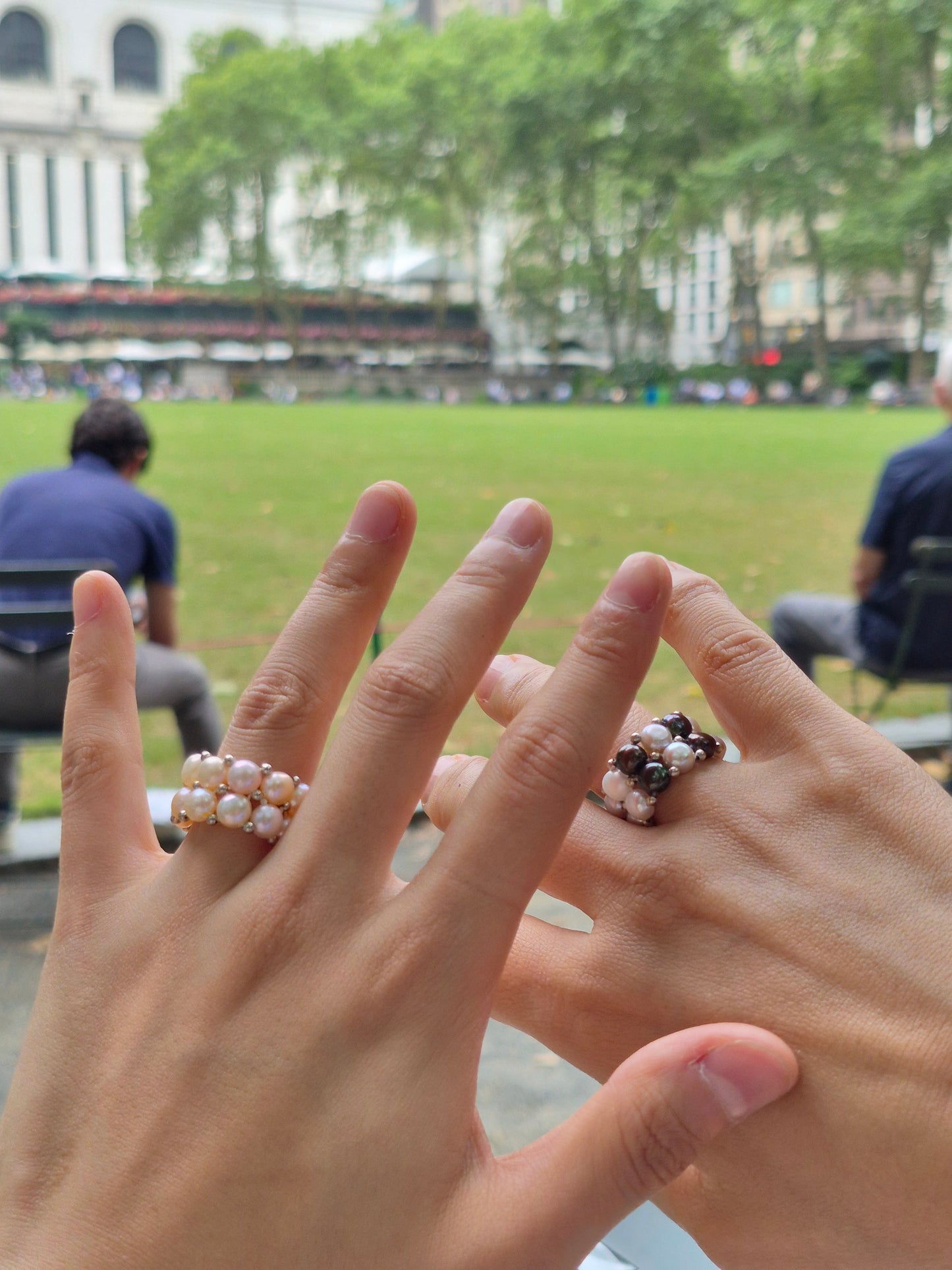 Natural pearl ring