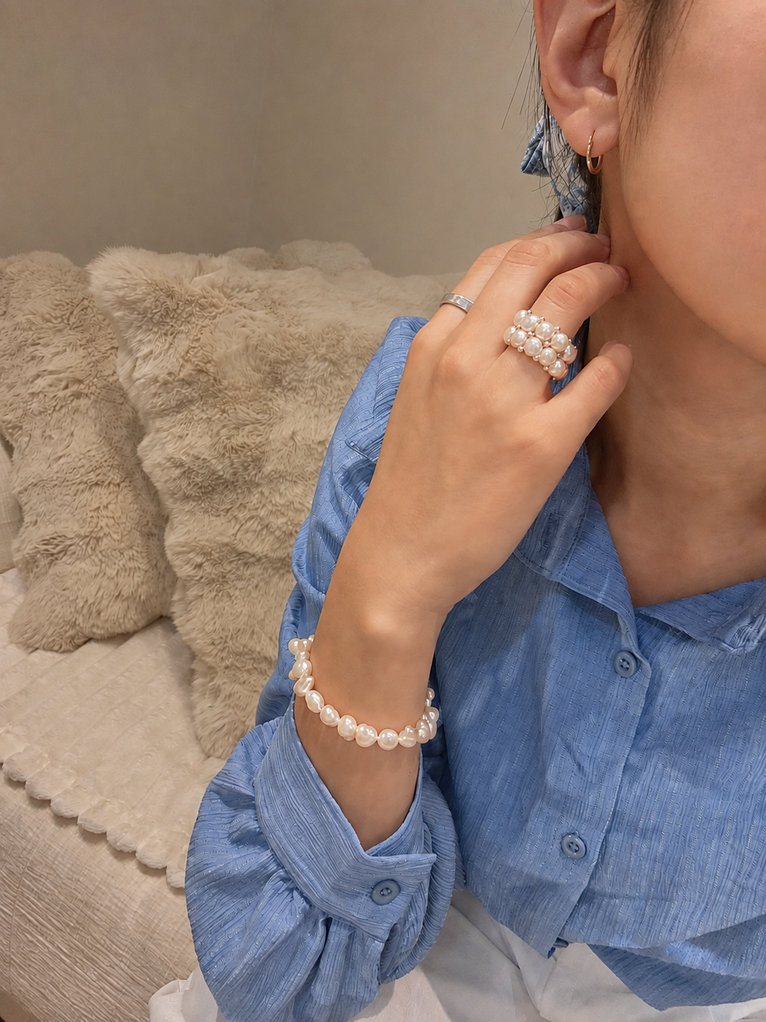 Natural pearl bracelet